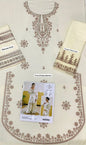 Embroidered Cream Kurta Set with Wide Leg Pants