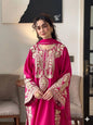 Pink Embroidered Lawn 3Pcs Set for Women