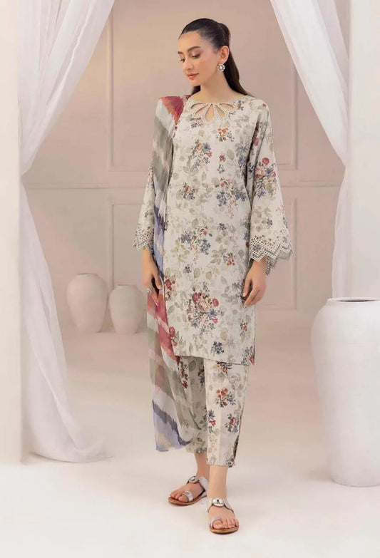 3 Pcs Women's Unstitched Digital Print Suit