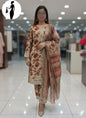 Eid 3-Pcs Printed Chiffon Suit Off-White Rust Floral