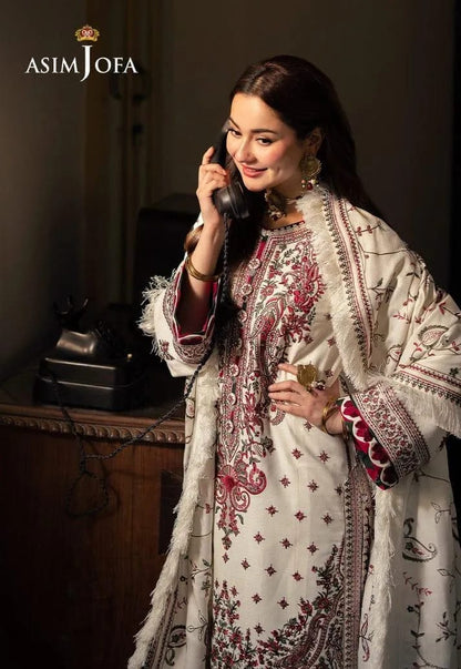 Asim Jo Fa Embroidered Lawn 3Pcs Multicolor Set