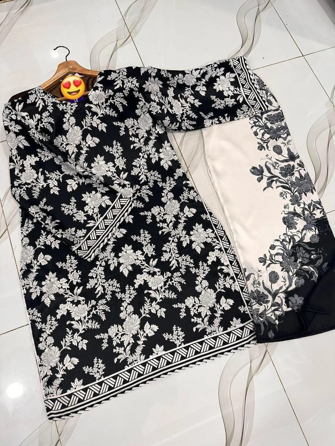 New Printed Cord Set Medium Raw Silk Front Back Allover Digital Print
