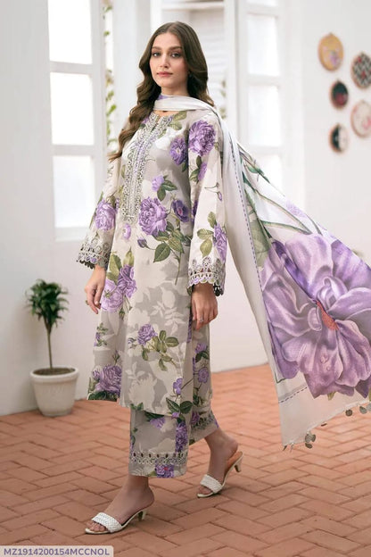Swiss Lawn 3 Pcs Unstitched Digital Print Suit