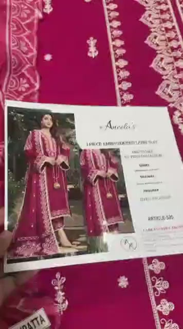 3 Pcs Women's Unstitched Embroidered Suit